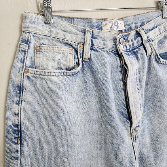 Free People We The Free High Rise Button Fly Straight Jeans 29 Distressed - Picture 8 of 13